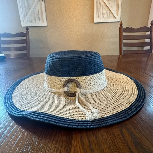 Panama Jack Women's Two-Tone Paper Braid Packable Sun Hat - Picture 1 of 6